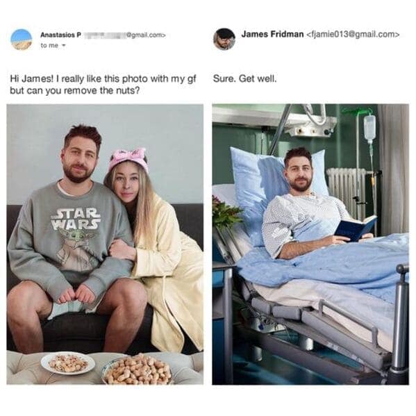 James Fridman, funny photo edits, Photoshop fails, internet humor, Photoshop jokes, hilarious photo edits, creative photo manipulations