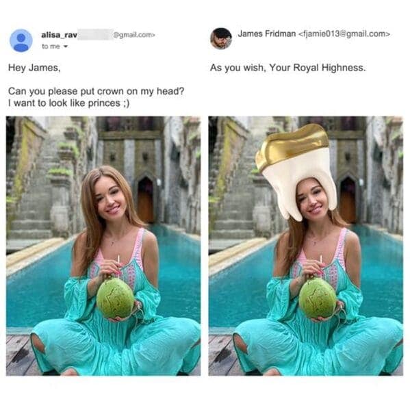 James Fridman, funny photo edits, Photoshop fails, internet humor, Photoshop jokes, hilarious photo edits, creative photo manipulations
