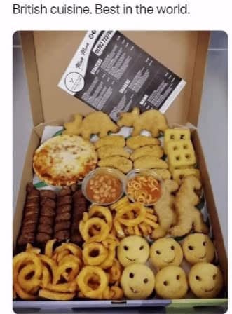 British cuisine. Best in the world.