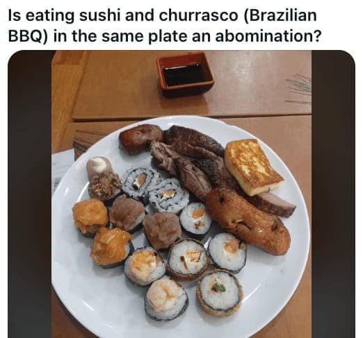cursed sushi, cursed food, sushi memes, sushi fails, sushi combinations, funny sushi pictures, sushi humor, bizarre sushi, sushi lovers, sushi nightmares, sushi creations, sushi rolls, sushi pizza, sushi burgers, sushi tacos, meme dump, hilarious memes, food crimes, sushi disasters