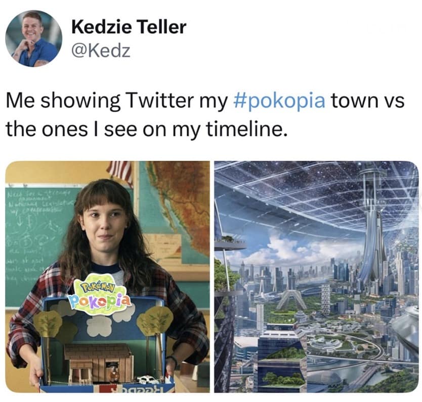 Drawing a parallel between real-world chaos and digital comfort, this Pokemon Pokopia meme points out that Nintendo has released a perfectly timed "virtual safe haven" twice now—first with Animal Crossing and now with Pokopia