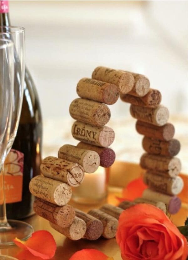 valentine crafts, valentines crafts, wine cork heart wreath